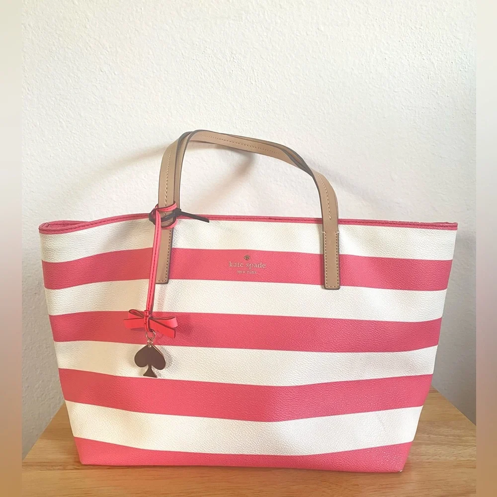 Kate Spade Vintage Radish (Pink) White Stripe
Unlined Tote Bag - Picture 2 of 10